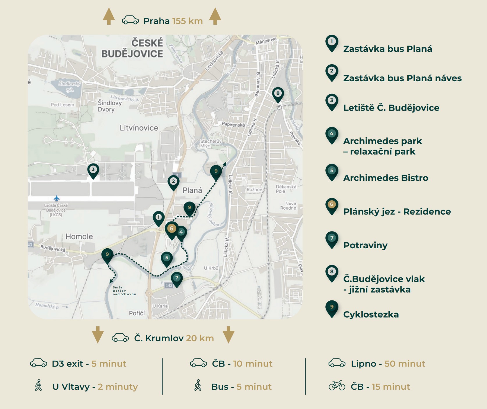 Mapka bezprostředního okolí projektu Plánský jez